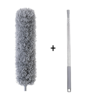 Fypo High Ceiling Duster 2m Extension Pole Microfiber Brush for Roof Cobweb Ceiling Fan Curved Dust 