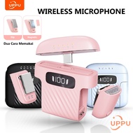 UPPU M8 Wireless Microphone Clip On Mic Magnetic Microphone HP Plug & Play Dual Lavalier Microphone 