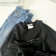 Áo thun 3158 chất cotton khô mẫu YOU HAVE A NICE HEART Áo thun nam nữ form rộng Áo thun form rộng Áo