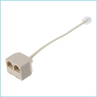 RUN 1 Male RJ11 Plug to 2 Female Jack Adapter for Telephone Wire Cat3 6P4C Connector