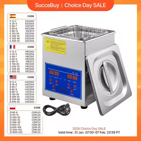 VEVOR 2L 6L Ultrasonic Cleaner Ultrasonic Jewelry Cleaner with Digital Timer & Heater Industrial Son