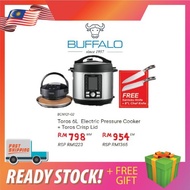 Buffalo Toros 6L electrical pressure cooker + AIR FRYER | FREE SANTOKU Knife + Chef Knife