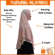 TUDUNG SARUNG LABUH INSTANT XXL BERDAGU TUDUNG LABUH MATERIAL CHIFFON 2 LAYER SOFT AWNING COTTON