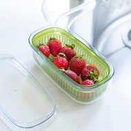 日本OKA Vegi mage日製透明雙層瀝水保鮮盒-小-2色可選