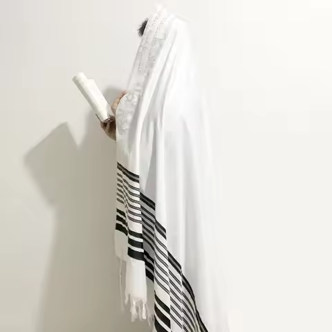 Judaica Israel Jewish Talit Black Polyester Large Size Gadol Prayer Shawl Tallit With Bag 140x190cm