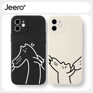 JEERO Case Compatible for iPhone 15 14 13 12 11 Pro Max SE 2020 X XR XS 8 7 ip 6S 6 Plus Matching Couple Set Cute Funny Shockproof Soft Silicone Phone Cover F128