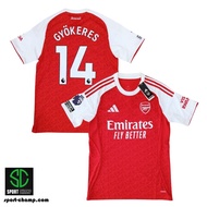 ADIDAS ARSENAL 25/26 HOME SHIRT WITH GYOKERES 14 & EPL PATCHES