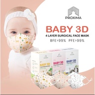PROXIMA Baby Kid Face Mask 4ply 3D Duckbill Surgical Medical Face Mask Disposable Adjustable Extra Soft
