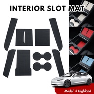 Tesla 2024 Model 3 Highland Interior Slot Mat Center Console Car Phone Charger Pad Tesla Accessories