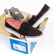 Sepatu Sneakers Slip On Tali Vans Zapato Black White High Premium Quality - Sepatu Pria - Sepatu Wan