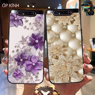 Samsung a80 glass phone case with luxurious female floral print