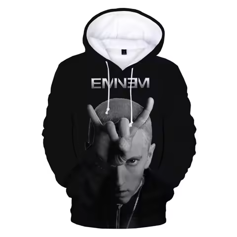 Rapper 3D Printed Eminem Hoodies Hip Hop Long Sleeve Sweatshirts Men Women Hoodie Autumn Hooded for