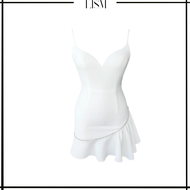 Lism D-066 Side Ruffle Spaghetti Strap Dress ชุดเดรสสายเดี่ยว