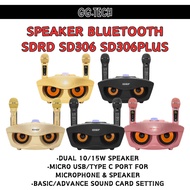 in stock Mobile Karaoke Set SDRD SD306 SD306Plus Dual Wireless Microphone Portable Bluetooth Speaker