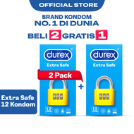 BUY 2 FREE 1 - Durex Extra Safe 12s - Kondom Tebal Lebih Aman