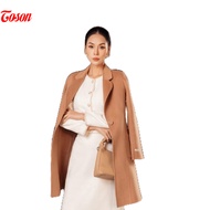 [FREESHIP 0Đ] Áo dạ lông cừu nâu bò dáng dài cổ K túi cửa túi cắt lượn (Limitted) Toson 99233N32