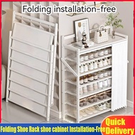 【Free shipping】Folding Shoe Rack shoe cabinet Installation-Free Shoe Cabinet shoe rack cabinet Multi-Layer Shelf Entry Shoe Rack Anti-dust Storage Rack shoe cabinet outdoor kabinet kasut rak kasut bertingkat