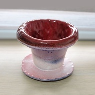 手工燒製。孔雀暈染手繪咖啡陶瓷濾杯