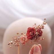 Bridal Headpiece華麗新娘中式頭飾(日本米珠花),裙褂旗袍髮飾