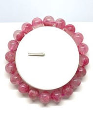 全新 收藏手級巴西櫻花雨手串 9.6mm 薔薇輝 玫瑰石 天然水晶 手串 手鏈 晶簇 晶鎮 水晶球 能量柱 水晶柱 水晶擺設 買滿HK$100面交只限寶琳