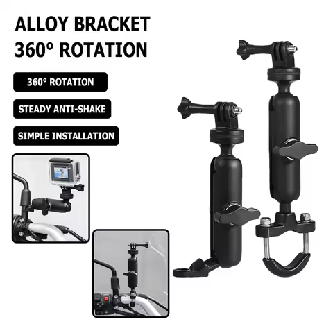 360° Rotating Motorcycle Handlebar Mount Aluminum Holder Bike Bracket For GoPro Hero Insta360 AKASO 
