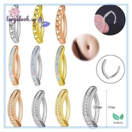 [APJ] Crystal Belly Button Ring Piercing Reverse Curved Barbell Navel Body Jewelry [new]