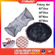 DIAMOND Bubu Ikan Panjang Jaring Pukat Warna Hitam 2 Lubang Bubu Ikan & Udang 2 Cage Fishing Net 弹簧捉