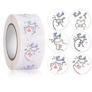 Sticker Thank You Roll Isi 500Pcs Self Adhesive Seal Label Roll 2Cm Stiker Ucapan Terimakasih Bulat