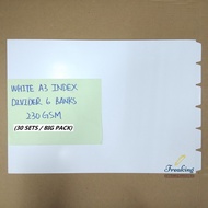 WHITE A3 INDEX DIVIDER 6 BANKS 230GSM (30 SETS / BIG PACK) (180 PCS)