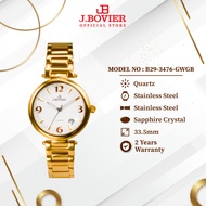 J.Bovier Sapphire Crystal Glass Quartz Women Watch B29-3476-GWGB