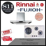 Rinnai RH-C91A-SSVR Electronic touch control  Chimney Hood + Fujioh FH-GS5035 SVSS Stainless Steel Gas Hob With 3 Different Burner Size BUNDLE DEAL - FREE DELIVERY
