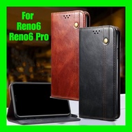 Case Oppo Reno6 / Reno 6 Pro Magnetic Flip Card Slot Casing Leather