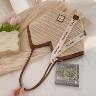 Straw Leisure Capacity Beach Shoulder Bag Retro Handmade Woven Shoulder Bag Summer Leisure Bag Commu