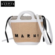 Marni Tropicalia 拉菲草和皮革單肩包（二手）