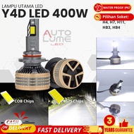 田AutoLume A PAIR OF Y4D 400W LED Headlights – Super Bright, Ghost Fan, 4 Focus Tubes H1/H4/H7/H11/90