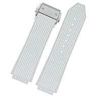 Watch Strap, Hublot Strap, Silicone Compatible with Hublot, Soft Silica Gel, Rubber Strap, Stainless Steel Buckle, Durable, Big Bang, 1.0 x 0.7 inches (25 x 19 mm), Black, Blue, Hublot
