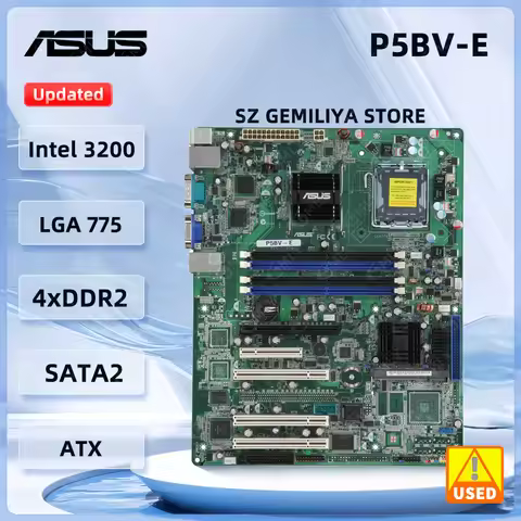 ASUS P5BV-E server workstation Motherboard LGA 775 Intel 3200 DDR2 8GB ATX support Core 2 Duo E4400 