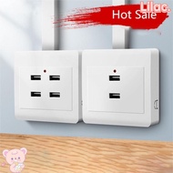 VIOLETLILAC 2/4 Ports Electrical Socket for Home USB Wall Outlet Power Adapter