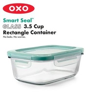 OXO - 3.5杯/800ml 方形耐熱玻璃食物盒 保鮮盒 便當盒 密封盒 飯盒