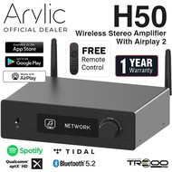 Arylic H50 Multi-Room Wireless Bluetooth Transceiver, WiFi/Ethernet Network Streamer Hi-Fi Integrated Amplifier