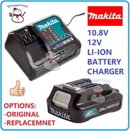 MAKITA 12V BATTERY CHARGER DC10WD DC10SB 10.8V BATERI CORDLESS DRILL DC10WD DF333 TD110D JR105D TM30D JV101D HP332D WR100DZ HP331D HR166D TW161D UH201D ORIGINAL REPLACEMENT OEM BATTERY MAKITA 10.8 V CHARGER CHARGING SPARE PART