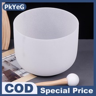 PkYeG ชามคริสตัลสำหรับร้องเพลง8นิ้ว432Hz สำหรับฝึกโยคะชามคริสตัลธิเบตมีเครื่องช่วยบำบัดเสียง