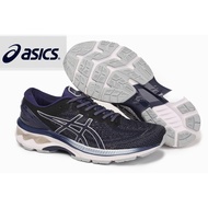 [Ready Stock] ASICS K27 men's stable cushioning shock absorption running shoes dark blue and white