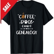 Coffee Dogs & Genealogy Family Ancestry History Gift T-Shirt