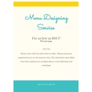 Menu Designing Service/Servis design menu