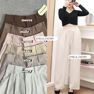 Aysilla_Factory - Highwaist Loose Pants Trousers Women's Office Work Pants Anti-Wrinkle Pants - Wome