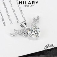 HILARY JEWELRY Accessories Rantai Moissanite Chain Silver Diamond Women Original Leher Perempuan 925 純銀項鏈 Korean Perak Pendant Cute Necklace Sterling Elk For N250