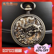 Fully Automatic Trend Flip Hollow out Rome Mechanical Pocket Watch MEN'S AND WOMEN'S Students Vintage xiang lian biao Gift Watch Pocket Watch