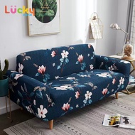 LuckyZone Good Quality 1 2 3 4 Seater Sofa Cover Universal L-Shape Slipcover Home Room Decoration One Sofa Cover One Free Pillow Case Foam Sticks