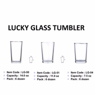 Lucky Glass LG-50(14oz) LG-51(11oz) LG-54(7.5oz) LUCKY GLASS TUMBLER Made in Thailand